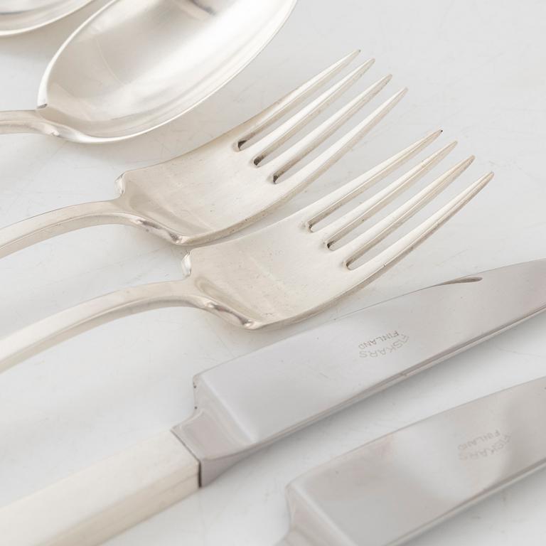 Bertel Gardberg, a silver cutlery set, 'Birgitta', Hopeatehdas oy, Helsinki 1959-1960 (36 pieces).