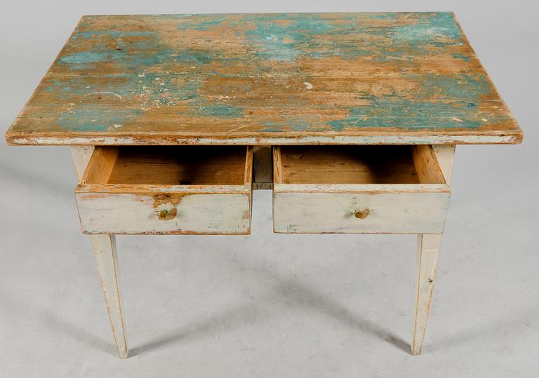 SKRIVBORD, 1800-tal, gråmålat.