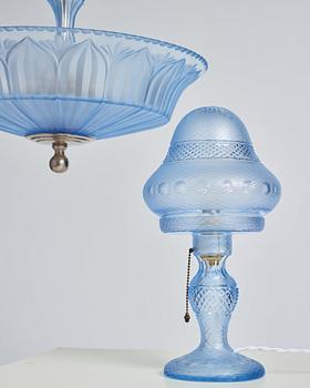 Orrefors, möjligen, bordslampa, 1920-30-tal.