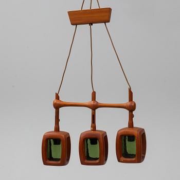 A Swedish 1950's-60's teak ceiling lamp.