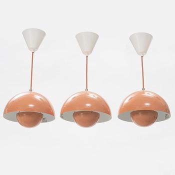 Verner Panton, three 'Flower pot' pendant lamps from &tradition.