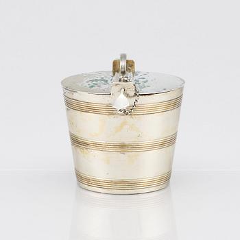 A Swedish late 18th Century Gustavian parcel-gilt butter-box, marks of Pehr Zethelius, Stockholm 1794..