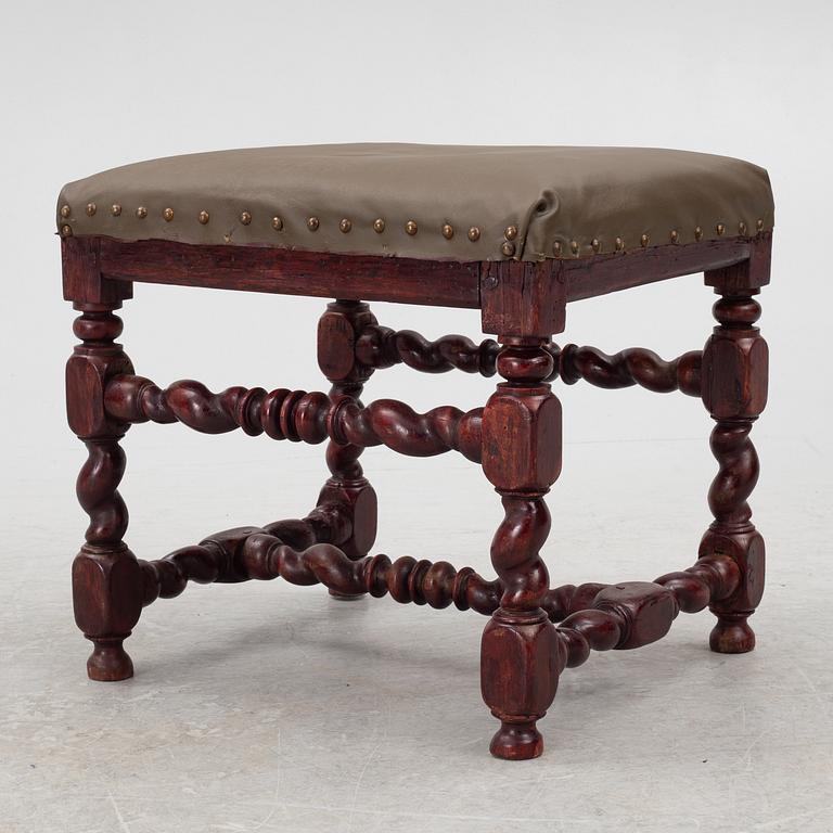A late-Baroque stool, Sweden, first half of the 18th century.
