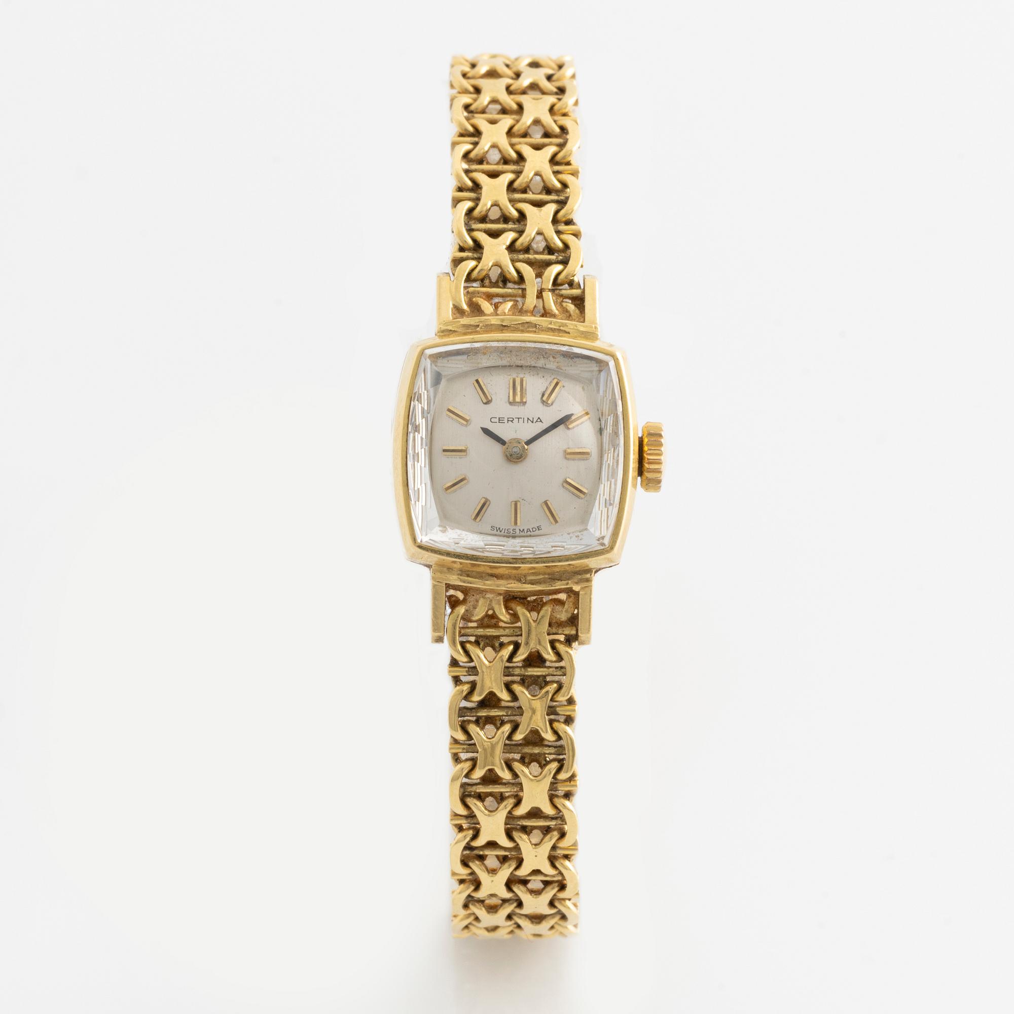 Certina, wristwatch, 18K gold, 15,5 mm.