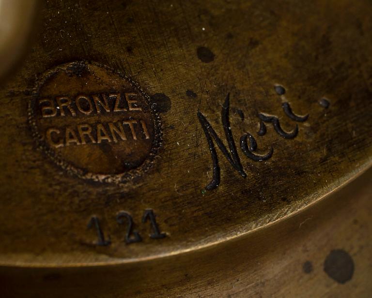 OKÄND KONSTNÄR, skulptur, brons, troligen Alfredo Neri, sign. Tidigt 1900-tal.