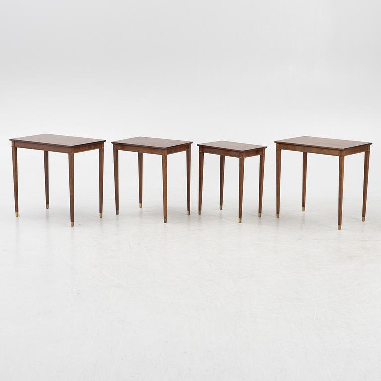 Nesting tables, 4 pieces (3+1), first half of the 20th Century.