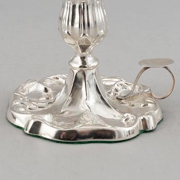 W Pettersson, nattljusstakar, ett par, silver, Åbo 1891.