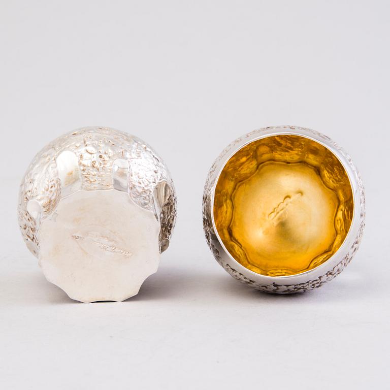 PEKKA TURTIAINEN, An 8-piece silver punch set, Helsinki 1978.