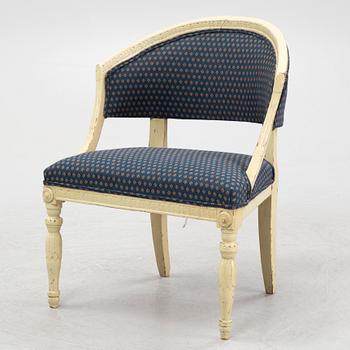 A, late Gustavian armchair, provincial work, early 19th century.