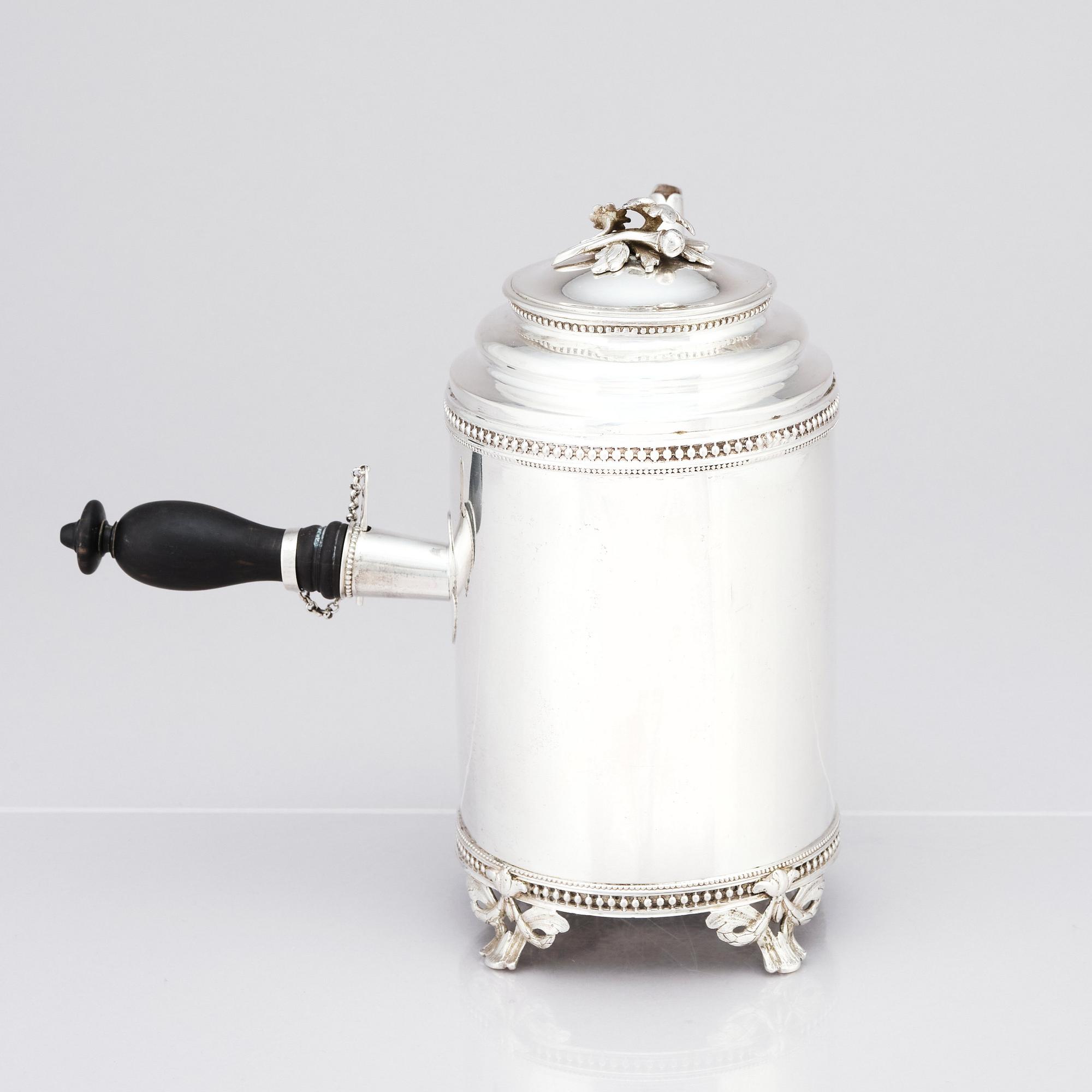 Erik Enander, kaffekanna, silver, Uppsala 1788. Gustaviansk.