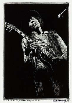 Elliott Landy, "Jimi Hendrix, Filmore East, NYC", 1968.