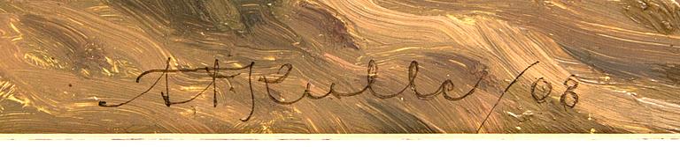 Axel Theodor Kulle, , olja på pannå, signerad, daterad -08.