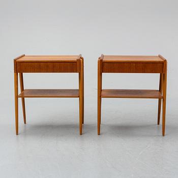A pair of bedside tables, 1950's-60's.