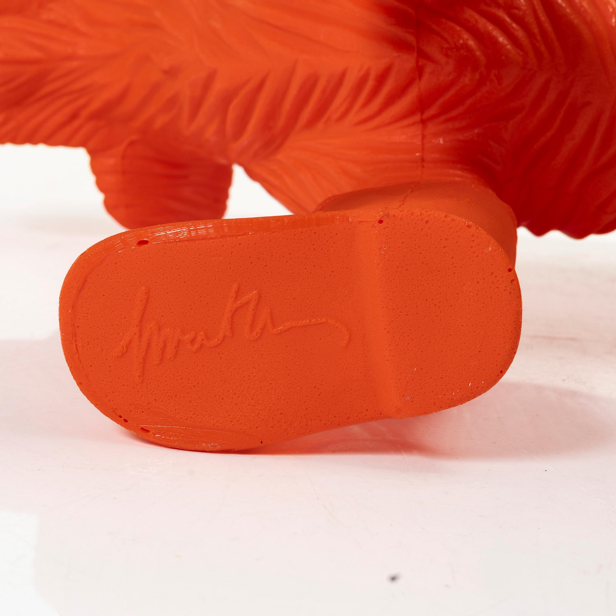 William Sweetlove, "Cloned Schnauzer with water bottle". (Orange).