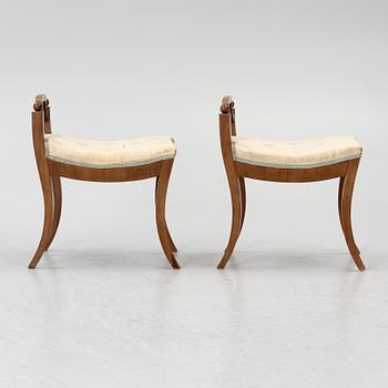 A pair of Karl Johan stools, 19th Century.