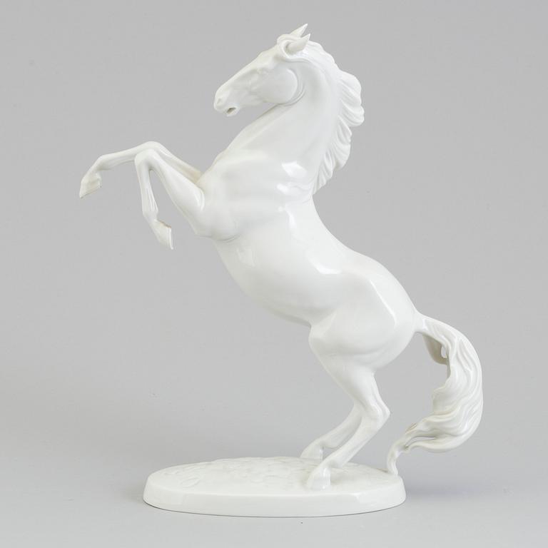A Vienna Augarten porcelain figure of a stallion, Austria, 20th Century.