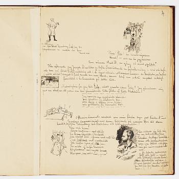 Carl Larsson, CARL LARSSON, illustrated travel story, "Från Stockholm till Messina" (From Stockholm to Messina), 1886.