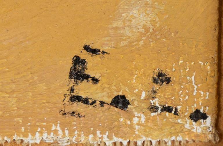 Evert Lundquist, oil on canvas laid on panel, signed with initials and signed verso.