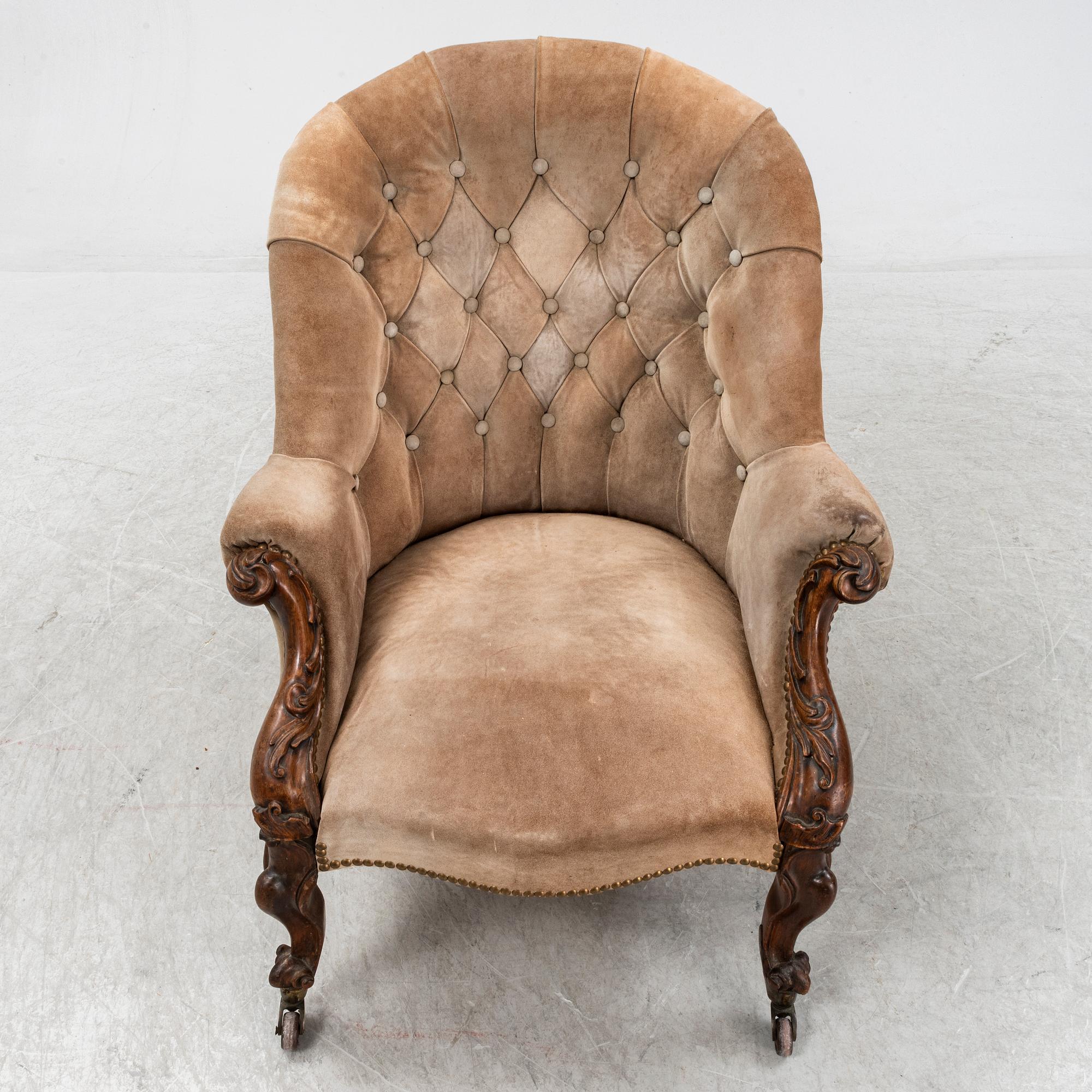 A rococo style easy chair, 19th Century. - Bukowskis