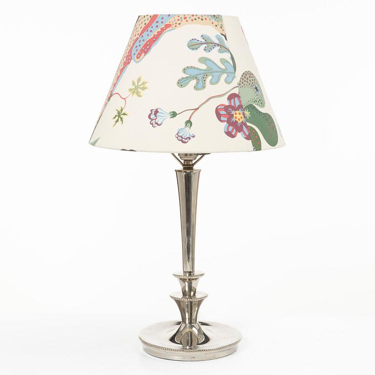 A silver plated table lamp, first half of the 20th century.