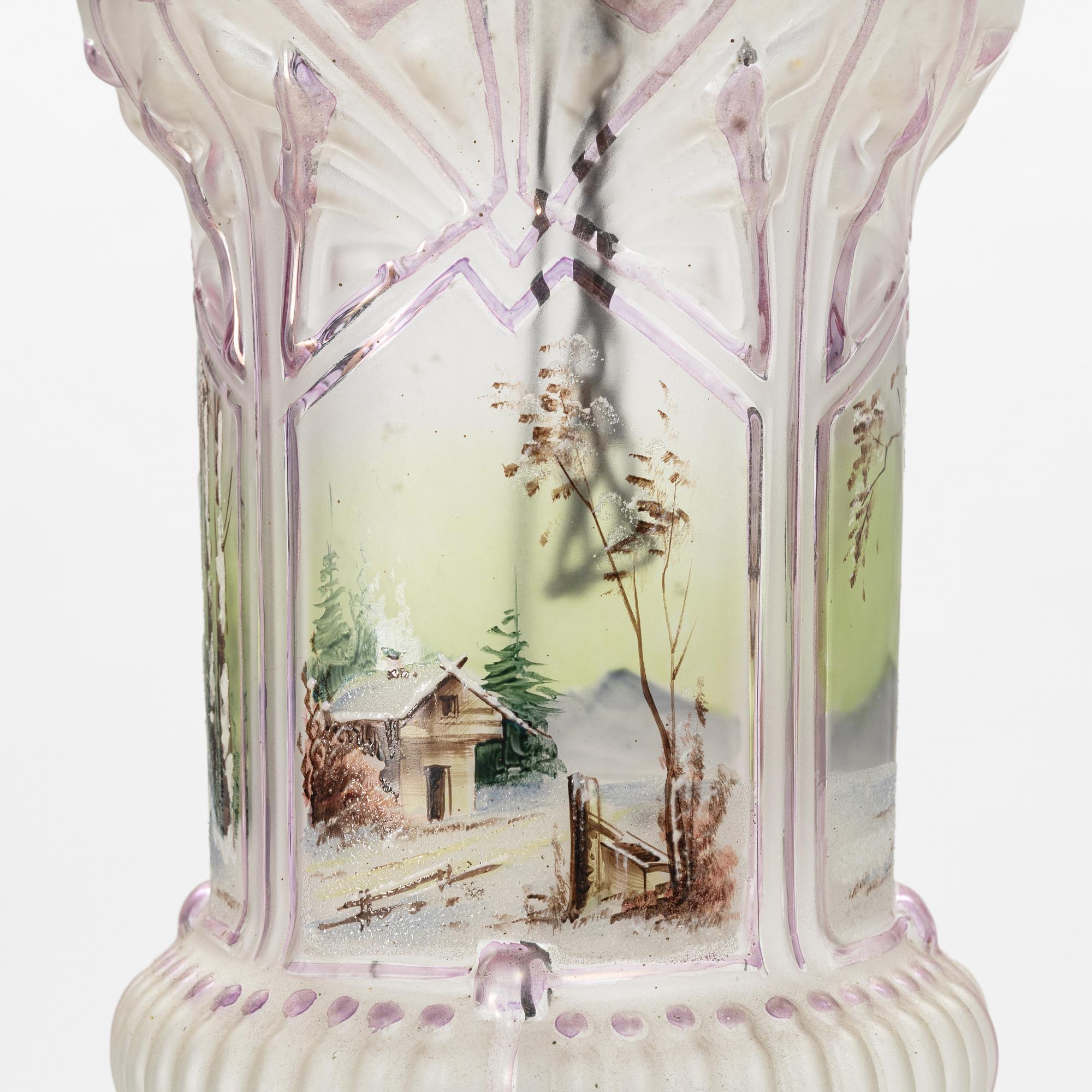 A glass ceiling lantern, turn of the Century 1900.