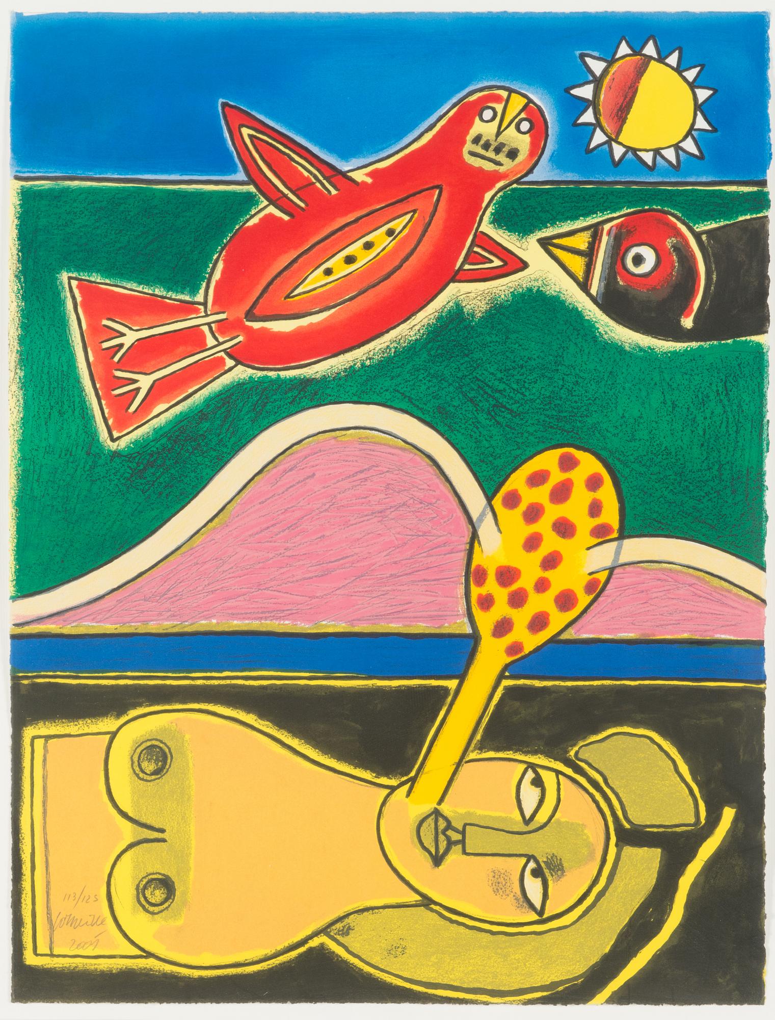 Beverloo Corneille, litografi, signerad och daterad-05. Numrerad 113/125.