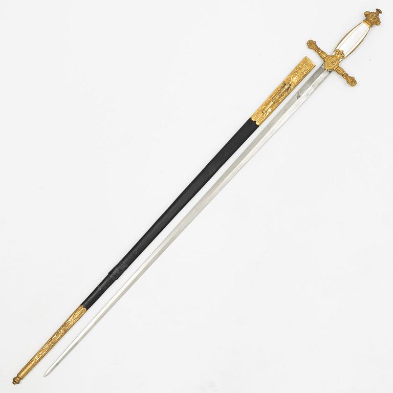 A Swedish small-sword, 19th Century, with scabbard.