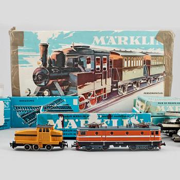 PARTI MÄRKLIN, 9st lok och vagnar, 1900-talets andra hälft.