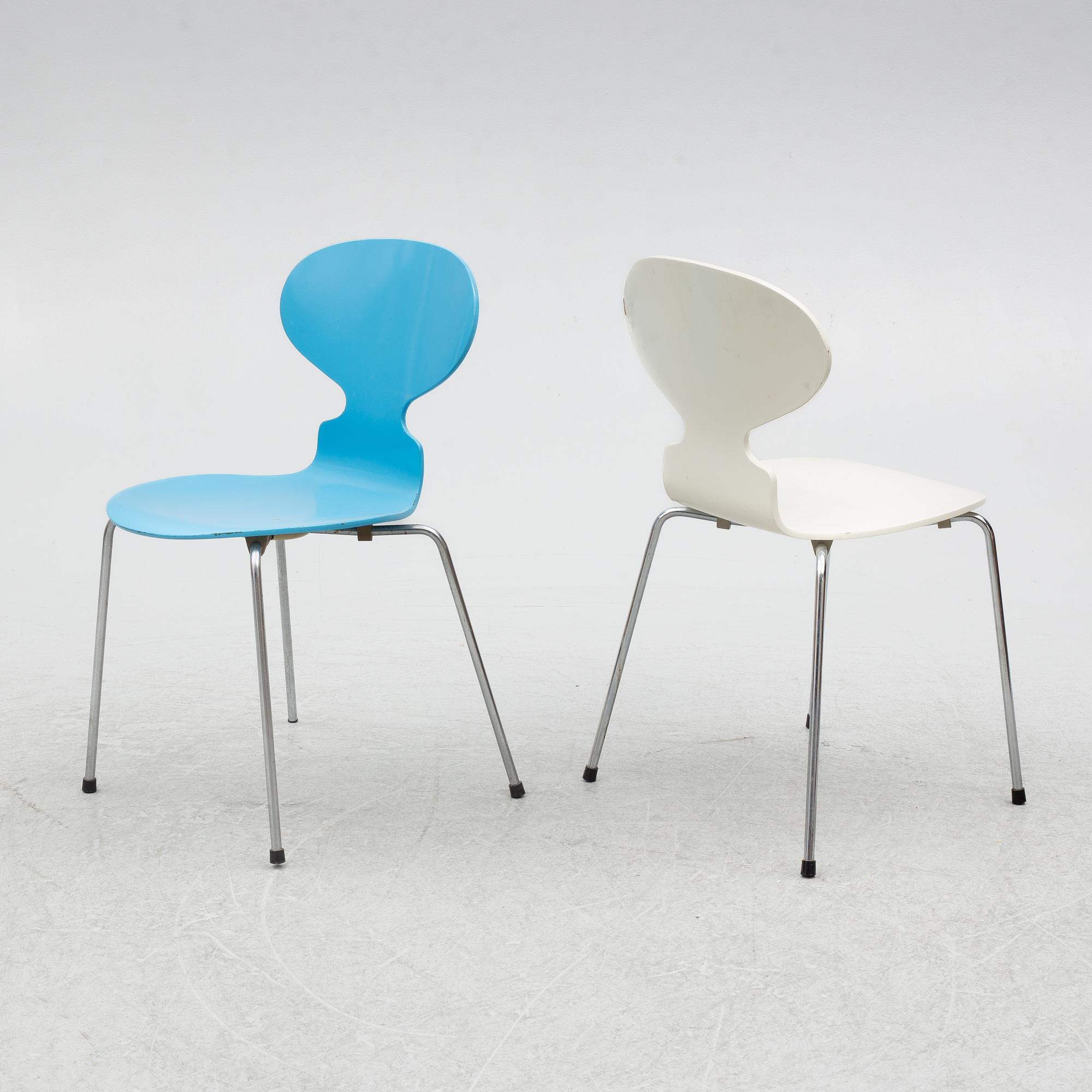 Arne Jacobsen, chairs 4 pcs, "Ant", Fritz Hansen, 1989.