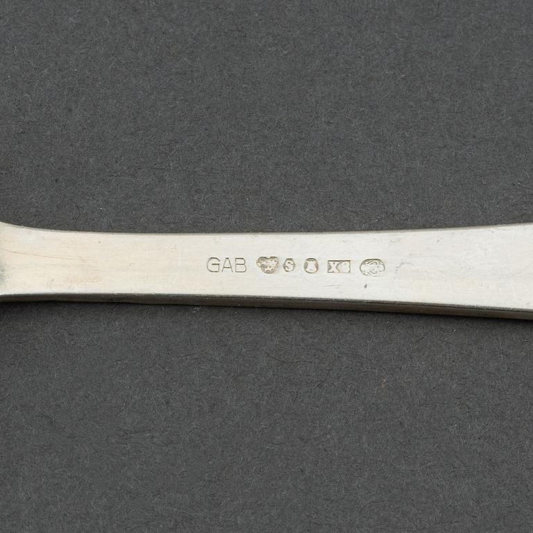 A 107-pcs part silver flatware service "Rosenholm", GAB, Sweden, 1960s.