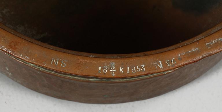 ÄMBAR samt KITTEL, koppar, 1800-tal.