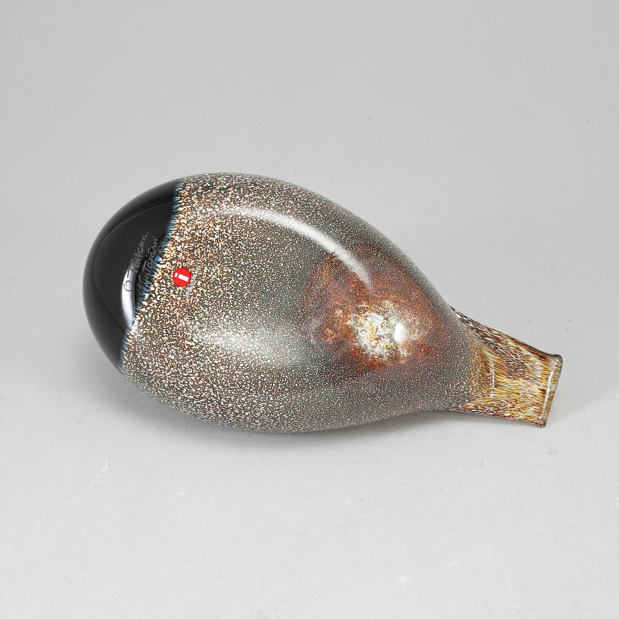 OIVA TOIKKA, lasilintu, Male Duck (Sorsauros) 1994–2006. Signeerattu O. Toikka Nuutajärvi.