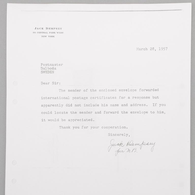 AUTOGRAFER AV BOXARE, 3 st, 1900-talets andra hälft.