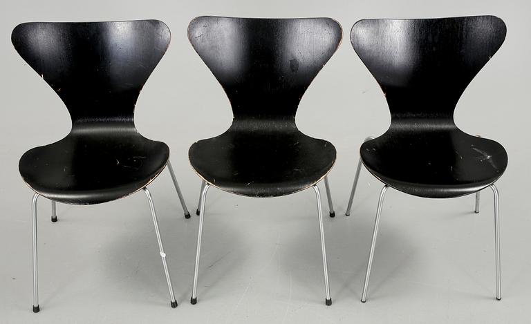 STOLAR, 3 st, "Sjuan", Arne Jacobsen, Fritz Hansen.