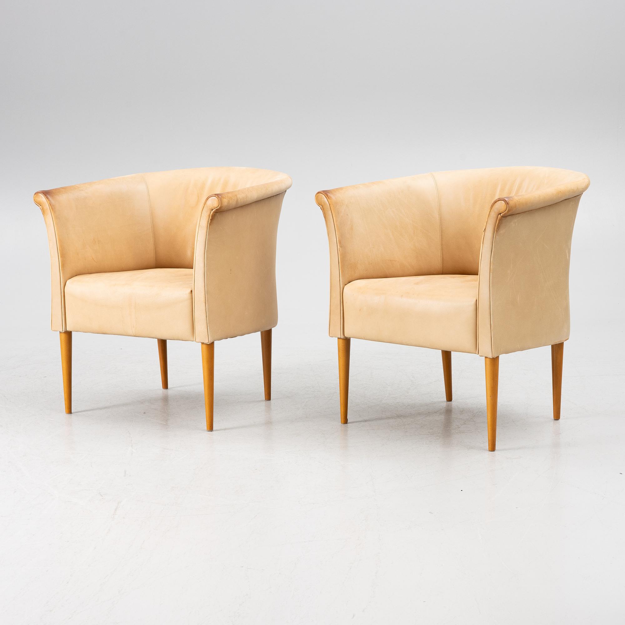 Marie Norell-Möller, a pair armchairs, "Cicci", Norell Furniture.