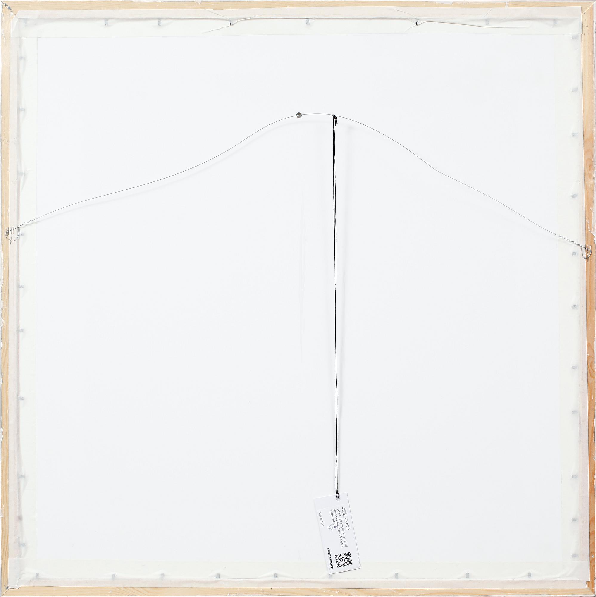 OTTAVIO MISSONI, stickad multipel, textil på plexiglas, signerad, daterad 83, numrerad på plakett 12/25.