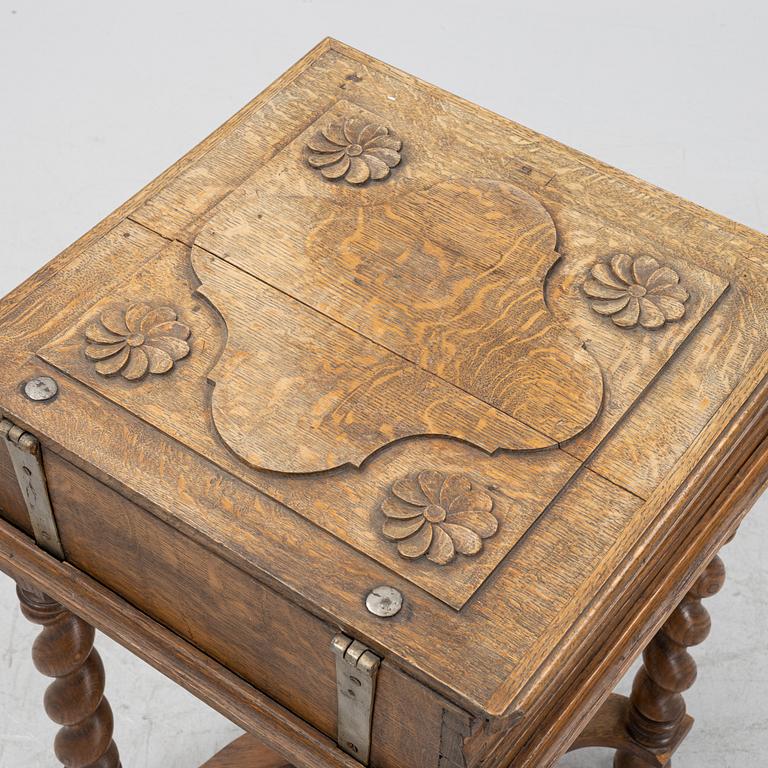 A baroque style oak chest, around 1900.
