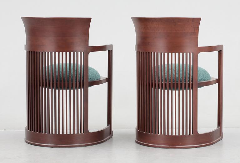 KARMSTOLAR, ett par, Frank Lloyd Wright, Cassina, 1980-tal.