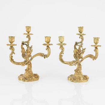 A pair of Rococo revival candelabra, second half of the 19th Century.