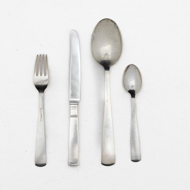 Jacob Ängman, bestickservis, 36 delar, silver, modell "Rosenholm", GAB, Stockholm och Eskilstuna, 1944-70.