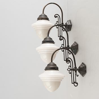 Three Jugend-style wall lights, mid 20th century.