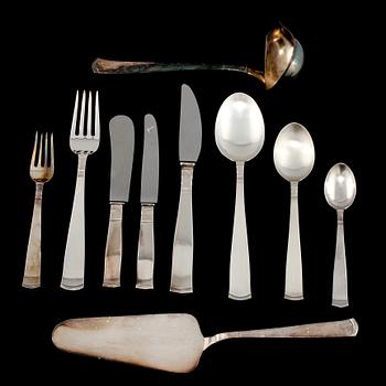 BESTICKSERVIS, 76 delar, silver, Rosenholm, GAB, 1900-talets andra hälft. Total vikt ca 2790 gram.