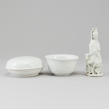 A group of white glazed ceramics, Qing dynasty, probably 17/18th Century.