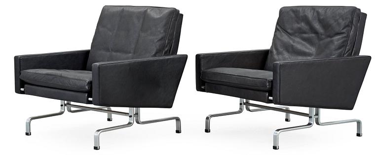 POUL KJAERHOLM, fåtöljer, ett par "PK-31", E Kold Christensen, Danmark.