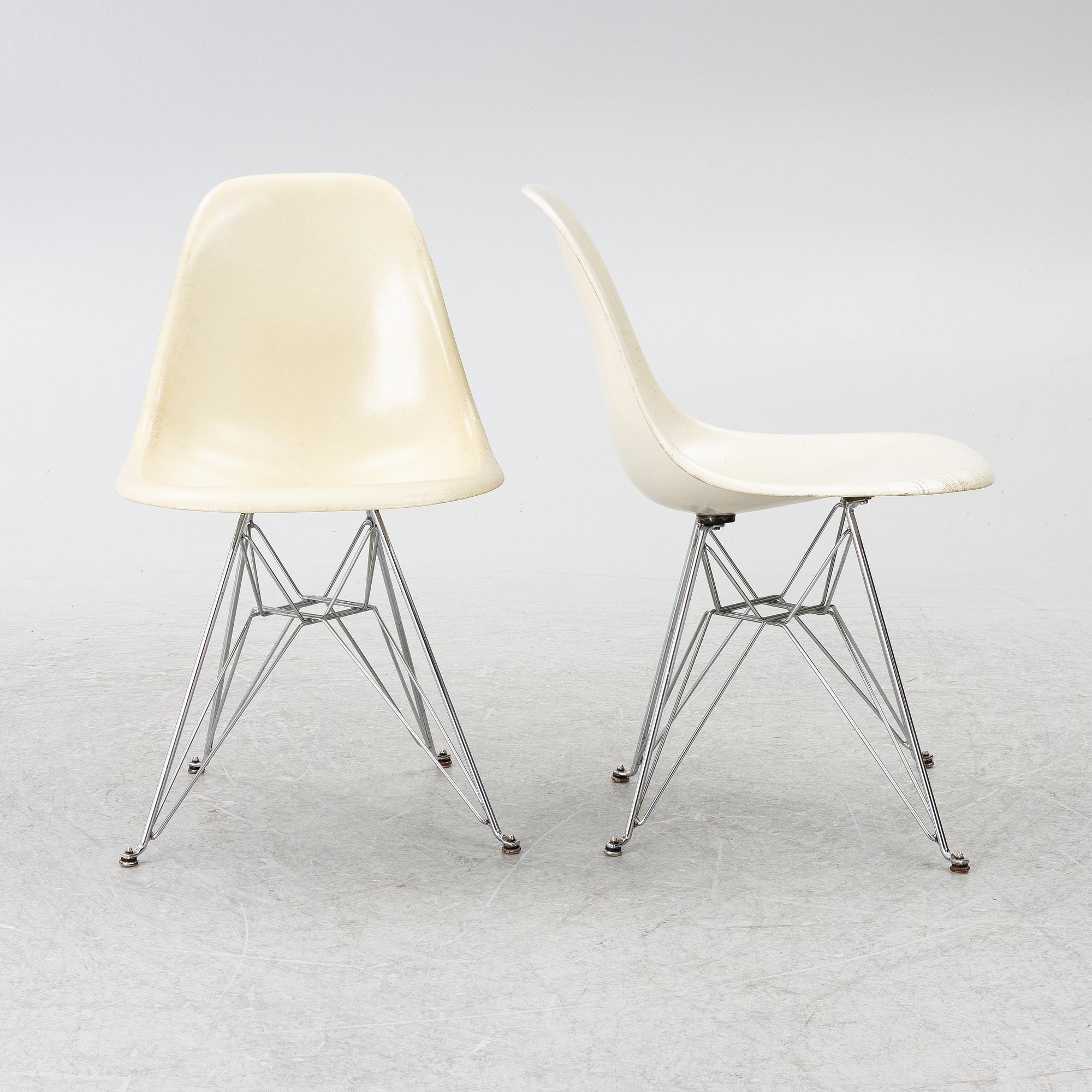 Charles & Ray Eames, Stolar, 4 st, "DSR Plastic Chair", Herman Miller & Vitra.