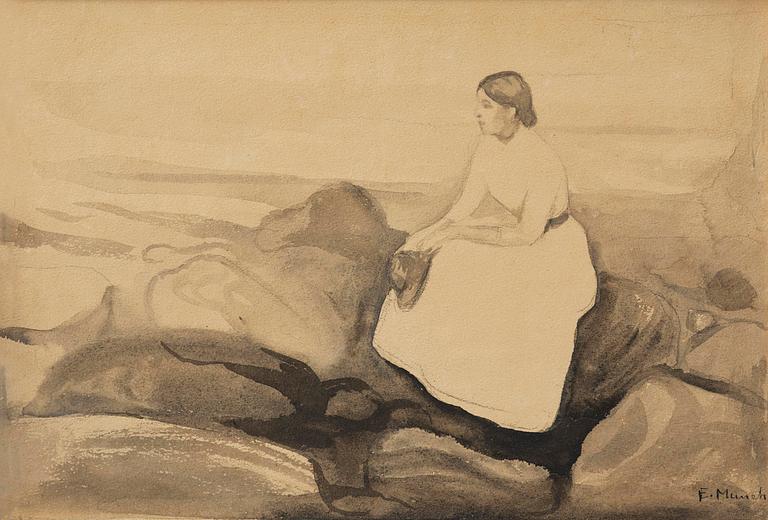 Edvard Munch, "Summer night / Inger on the Beach".