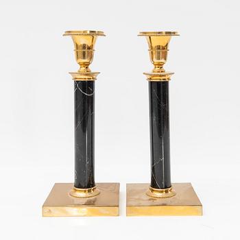 Ljusstakar, ett par, Skultuna, "Jubileumsljusstaken Adolf Fredrik".