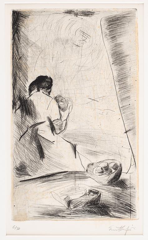 Evert Lundquist, etching. Signed and numbered 6/50.