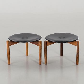 TWO STOOLS, by Uno & Östen Kristiansson, Luxus, Vittsjö funitures factory, 1960s.