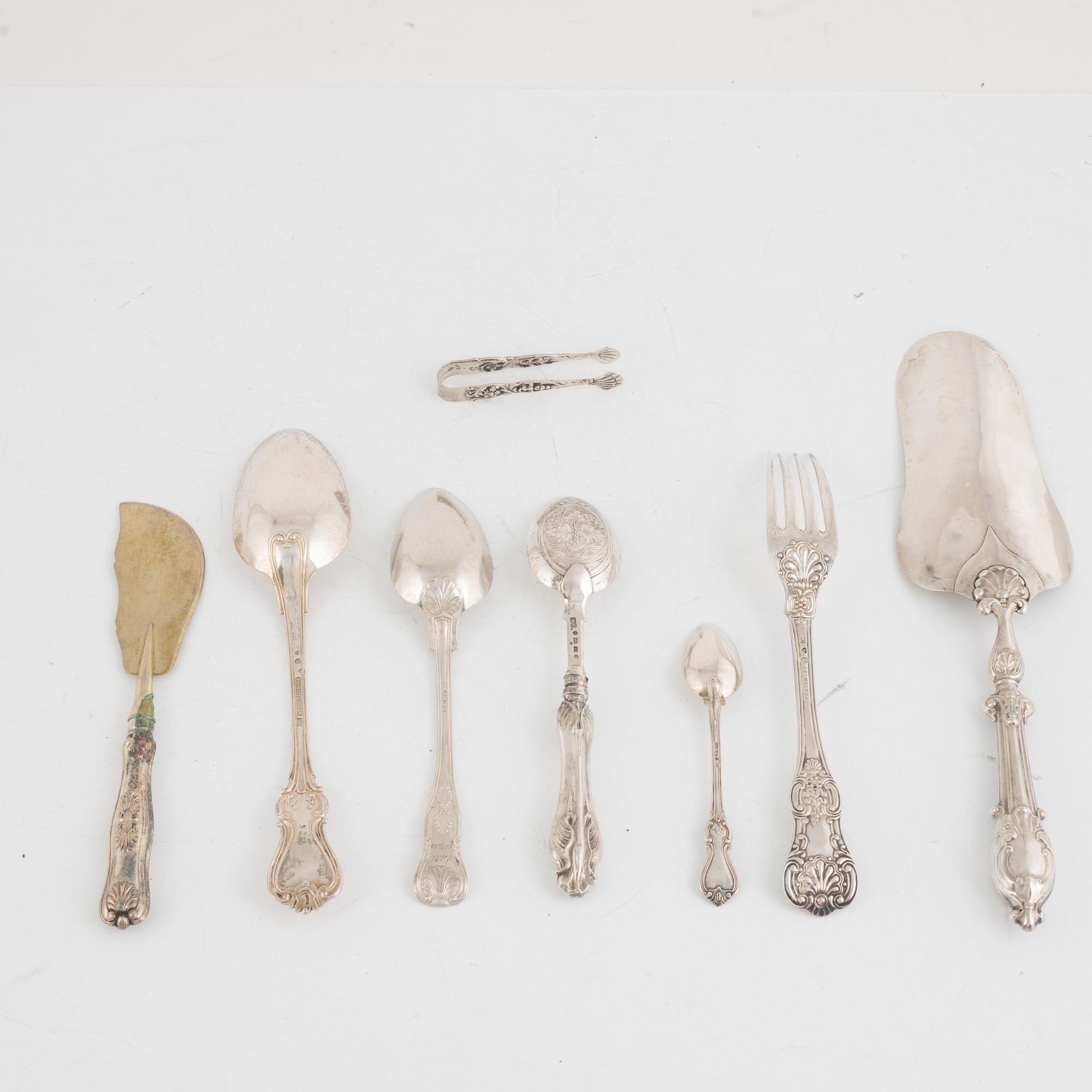 Silver Cutlery, including mark of Fredrik & Wilhelm Zethelius, Stockholm 1841 (20 pieces).